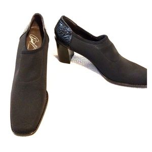 Donald J. Pliner Black Croc-Embossed Heels